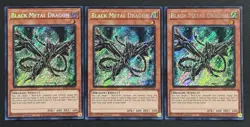 2025 YUGIOH RA04 1ST ED SECRET RARE BLACK METAL DRAGON X3 NM - Image 1