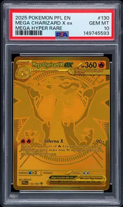 2025 POKEMON PHANTASMAL FLAMES RARE MEGA HYPER RARE MEGA CHARIZARD X EX PSA 10 - Image 1