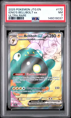 2025 POKEMON JTG EN-JOURNEY TOGETHER ULTRA RARE #172 IONO'S BELLIBOLT EX PSA 7 - Image 1