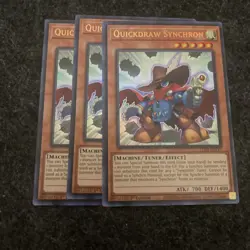 YUGIOH! 3x Quickdraw Synchron LDS3-EN117 Gold Ultra Rare Yu-Gi-Oh! - Image 1