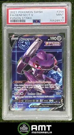 Genesect V PSA 9 2021 Pokemon Sword & Shield Fusion Strike #254/264 8577 - Image 1