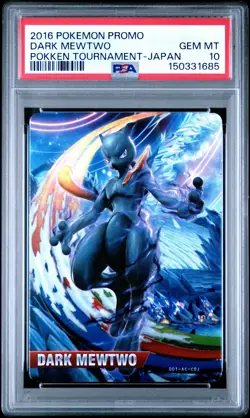 2016 POKEMON PROMO POKKEN TOURNAMENT JPN DARK MEWTWO PSA 10 - Image 1