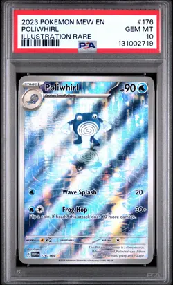 2023 POKEMON MEW EN-151 ILLUSTRATION RARE #176 POLIWHIRL PSA 10 - Image 1