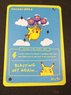Balloon Peeka (Pikachu) 35/90 - Pokedoodles Set 1 Fan Art- Pokemon - Image 1