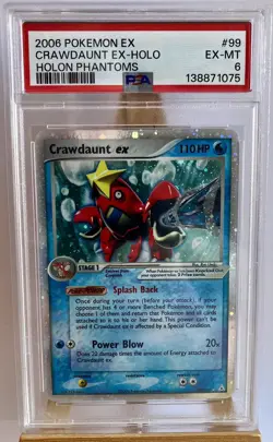 2006 Pokemon Crawdaunt EX Holon Phantoms 99/110 Holo Ultra Rare PSA 6 - Image 1