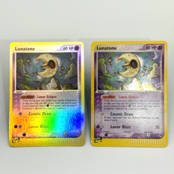 Pokemon Lunatone 8/100 EX Sandstorm Holo & Reverse Holo 2003 - LP (Lot of 2) - Image 1
