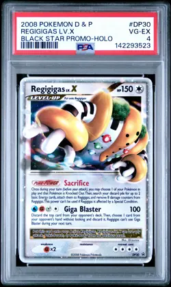 2008 POKEMON DIAMOND & PEARL BLACK STAR PROMO HOLO #DP30 REGIGIGAS LV.X PSA 4 - Image 1