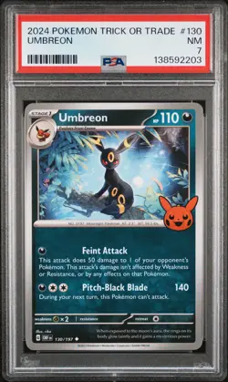 2024 POKEMON TRICK OR TRADE #130 UMBREON PSA 7 - Image 1
