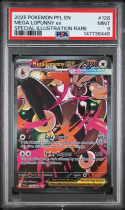 2025 POKEMON PHANTASMAL FLAMES SPECIAL ILLUSTRATION RARE MEGA LOPUNNY EX PSA 9 - Image 1