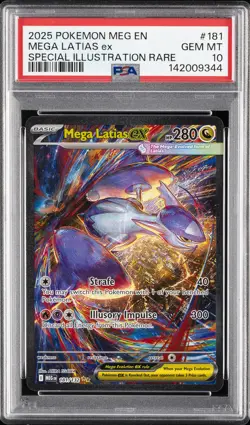 2025 POKEMON MEGA EVOLUTION SPECIAL ILLUSTRATION RARE #181 MEGA LATIAS EX PSA 10 - Image 1