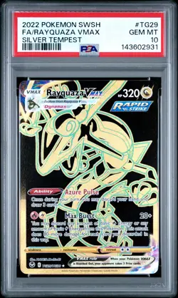 2022 POKEMON SWORD & SHIELD SILVER TEMPEST #TG29 FULL ART/RAYQUAZA VMAX PSA 10 - Image 1