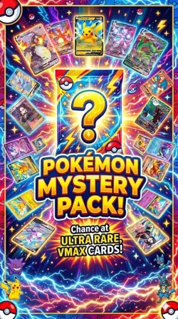 Pokemon Mystery Pack 10 Cards Plus 1 Ultra Rare GUARANTEED V VMAX GX EX MEGA - Image 1