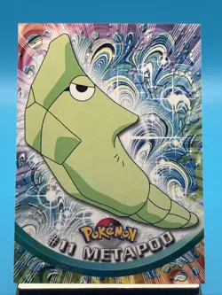 Metapod #11 Topps TV Animation Edition Series 1 Pokemon Card Red Topps Logo NM - Image 1