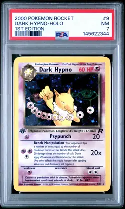 2000 POKEMON ROCKET 1ST EDITION #9 DARK HYPNO-HOLO PSA 7 - Image 1
