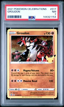 2021 POKEMON CELEBRATIONS #017 GROUDON PSA 7 - Image 1