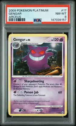 2009 POKEMON PLATINUM ARCEUS #17 GENGAR PSA 8 - Image 1