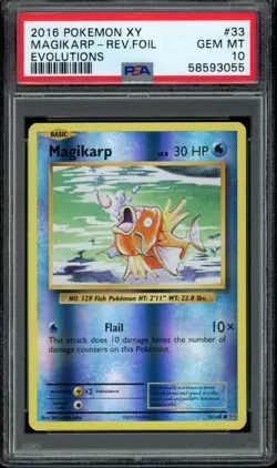2016 Pokemon XY Evolutions Magikarp Reverse Foil Holo #33 33/108 eBay 1/1 PSA 10 - Image 1