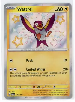 Pokemon TCG - Wattrel 145/91 - Paldean Fates - Baby Shiny Holo Rare - Image 1