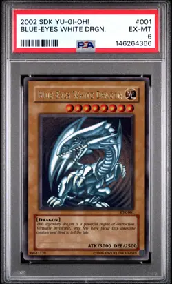 2002 YU-GI-OH! STARTER DECK: KAIBA #001 BLUE-EYES WHITE DRAGON PSA 6 - Image 1