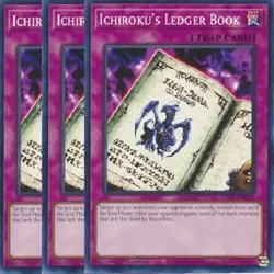 Yugioh - Ichiroku's Ledger Book x 3 - 1st Edition NM - Free Holographic Card - Image 1