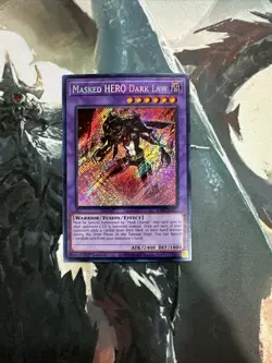 Yugioh Masked HERO Dark Law Secret Rare RA01 - Image 1