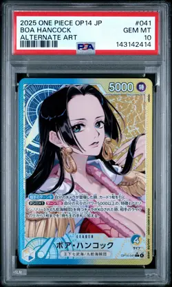 2025 ONE PIECE JPN OP14-THE AZURE SEA'S SEVEN ALTERNATE ART BOA HANCOCK PSA 10 - Image 1