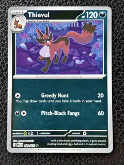 Thievul Reverse Holo Rare 90/132 Mega Evolution Pokemon Card - Image 1