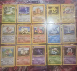Complete Base Set 17-102 LP/MP Rare Commons And Uncommons Non Holo Pokemon Cards - Image 1