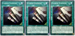 3 x INOV-EN055 Flower Stacking - Common 1st Edition Near Mint YuGiOh Cards - Image 1