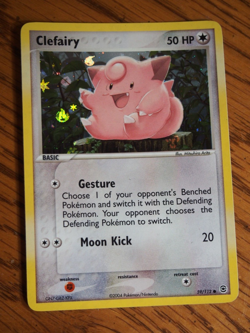 Pokemon 2004 Pokemon EX Fire Red & Leaf Green Clefairy foil card, mint condition - Image 1