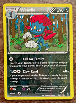 REVERSE HOLO Weavile 52/106 - 2014 Pokemon Flashfire Rare Card - CLEAN - Image 1
