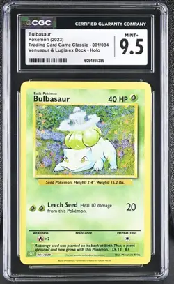 Pokemon Bulbasaur 2023 Trading Card Game Classic 001/034 Holo CGC 9.5 - Image 1