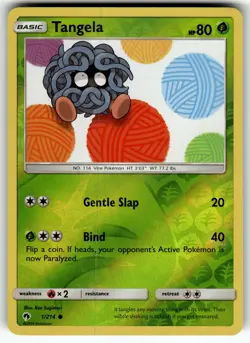 Tangela 1/214 SM - Lost Thunder LP Pokemon Card TCG - Image 1