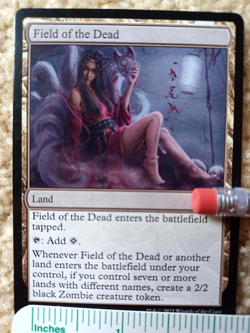 FIELD OF THE DEAD : MTG altered-art magic card : with Sexy Brunette! - Image 1
