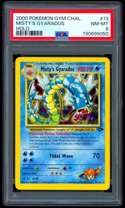 2000 Pokemon MISTY'S GYARADOS Gym Challenge Set HOLO RARE Card 13/132 - PSA 8 - Image 1