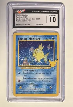 Shining Magikarp Holo Celebrations 2021 Pokemon Card #66 Neo Revelation CGC 10 - Image 1
