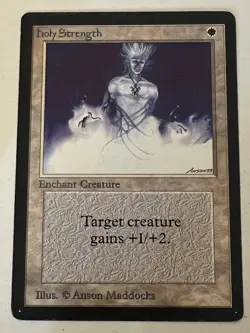 Magic the Gathering MTG Beta Holy Strength MP+ (Beta Bob) - Image 1