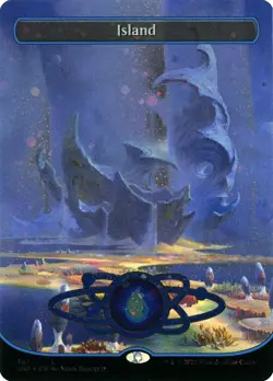 Unfinity #487 Island (487) (Borderless) (Galaxy Foil) Lightly Played LP - Image 1