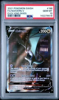 PSA 10 NOIVERN V 196 EVOLVING SKIES ALT ART SWORD & SHIELD POKEMON GEM MINT - Image 1