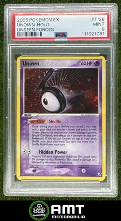Unown Holo PSA 9 2005 Pokemon EX Unseen Forces #T/28 1081 - Image 1