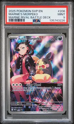 2025 POKEMON SVP EN-SV BLACK STAR PROMO #206 MARNIE'S MORPEKO PSA 9 - Image 1