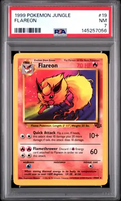 1999 POKEMON JUNGLE #19 FLAREON PSA 7 - Image 1