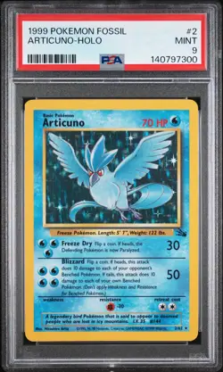 1999 POKEMON FOSSIL #2 ARTICUNO-HOLO PSA 9 - Image 1