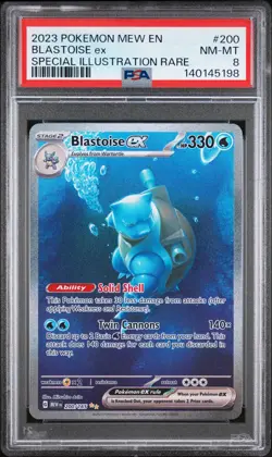 2023 POKEMON MEW EN-151 SPECIAL ILLUSTRATION RARE #200 BLASTOISE EX PSA 8 - Image 1