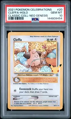 2021 POKEMON CELEBRATIONS CLASSIC COLLECTION #20 CLEFFA-HOLO PSA 10 - Image 1