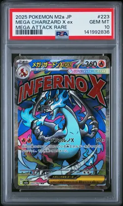 2025 POKEMON JPN M2A-MEGA DREAM EX MEGA ATTACK RARE MEGA CHARIZARD X EX PSA 10 - Image 1