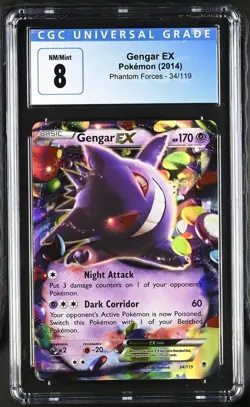 Pokemon Gengar EX 2014 Phantom Forces 34/119 Holo CGC 8 - Image 1