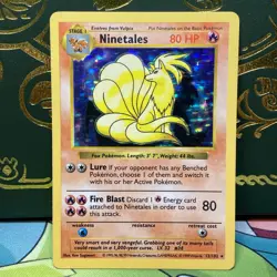 Ninetales - Black Flame Shadowless Holo 12/102 Base Set Pokemon TCG LP / LP + - Image 1