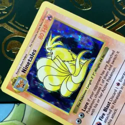 Ninetales - Black Flame Shadowless Holo 12/102 Base Set Pokemon TCG LP / LP + - Image 3