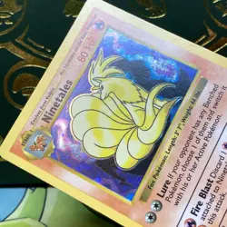 Ninetales - Black Flame Shadowless Holo 12/102 Base Set Pokemon TCG LP / LP + - Image 4